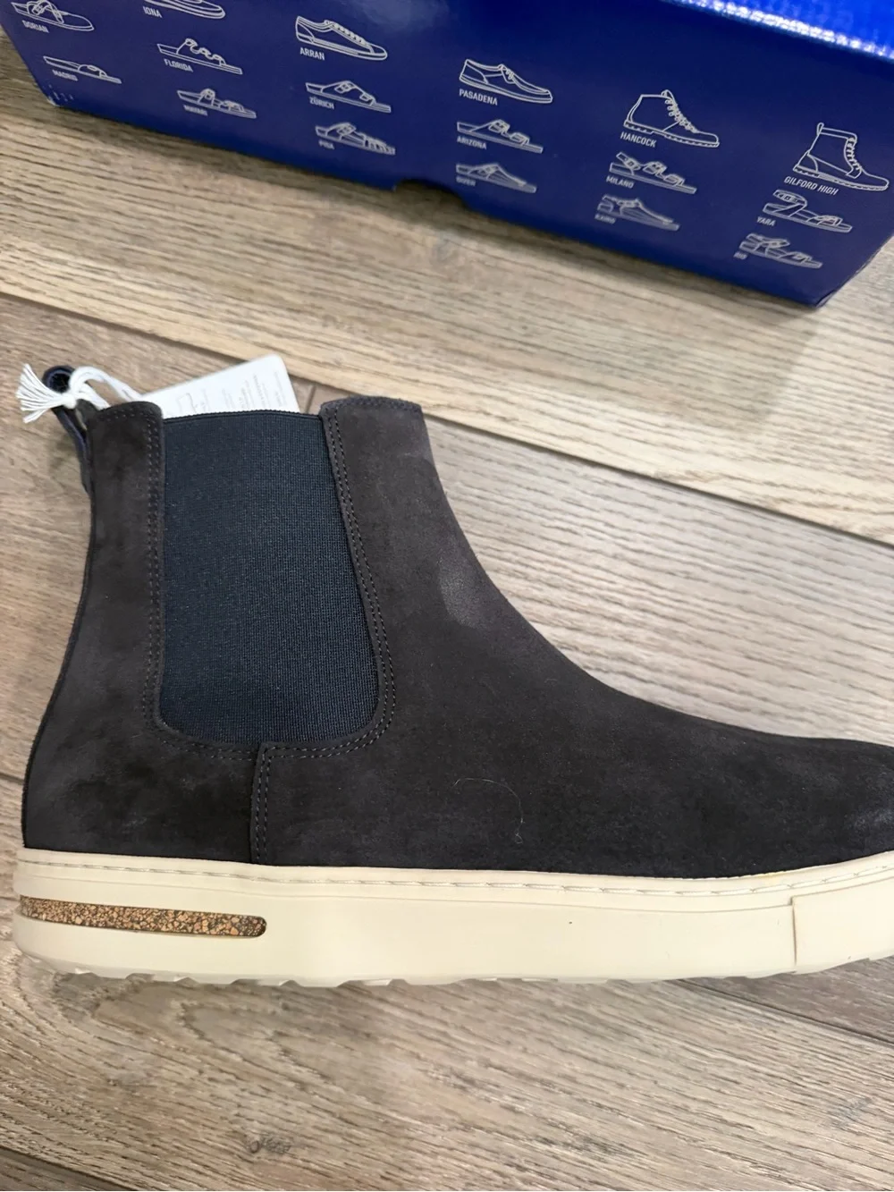 Birkenstock Men's Black Chukka Boots with Cream Sole